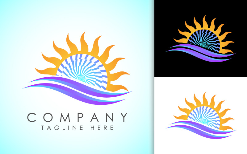 Heating Ventilation and Air Conditioning Icon Design Logo Template