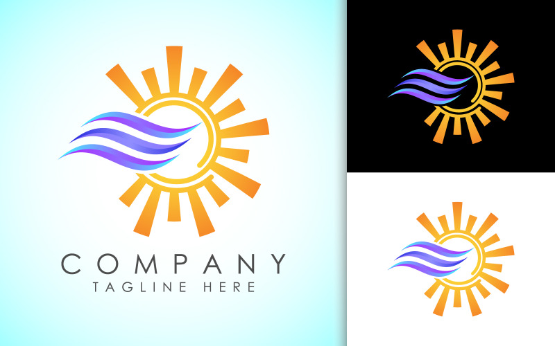 Heating Ventilation Logo, HVAC Logo Concept Logo Template