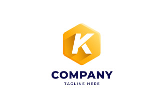 Letter K Hexagon Logo Design Template