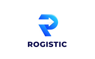 Letter R Logo Design with Arrow Symbol Element