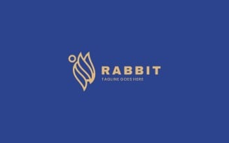 Rabbit Line Art Logo Design