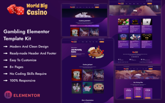 World Big Casino - Gambling Elementor Template Kit