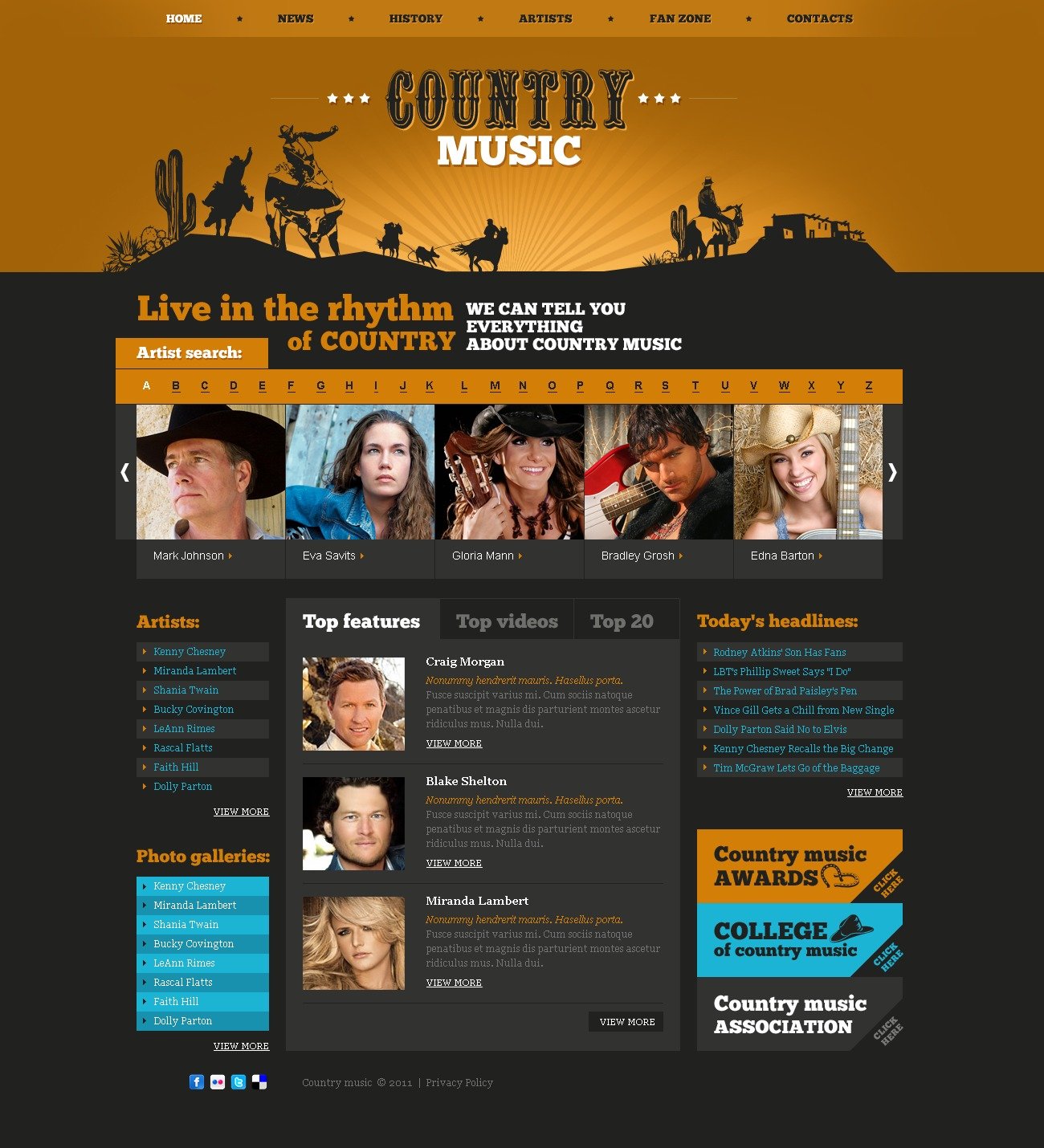Music Website Templates