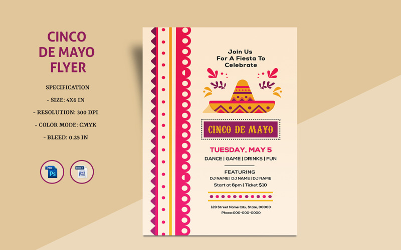 Cinco De Mayo Party Flyer Corporate Identity