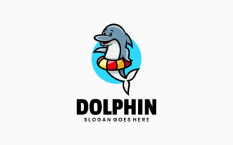 Dolphin Mascot Cartoon Logo