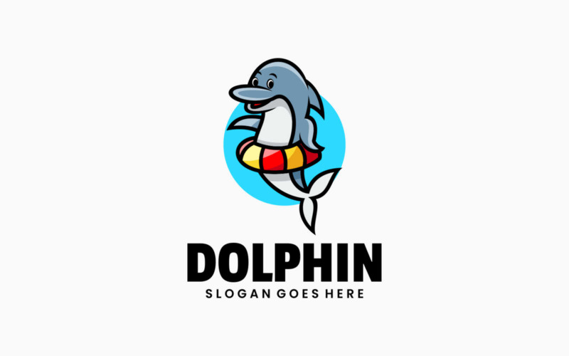 Dolphin Mascot Cartoon Logo Logo Template