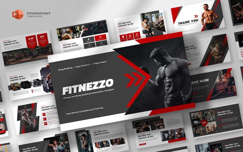 Fitnezzo - Fitness & Gym Powerpoint Template PowerPoint Template