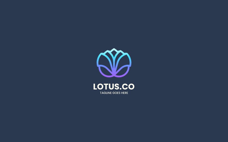 Lotus Line Art Logo Style Logo Template