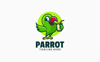 Parrot Mascot Cartoon Logo Style