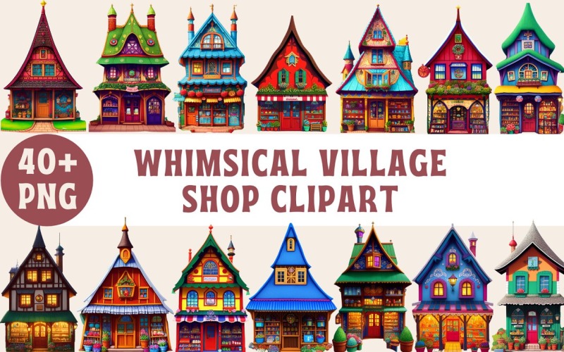 Whimsical Village Shop PNG Clipart Background