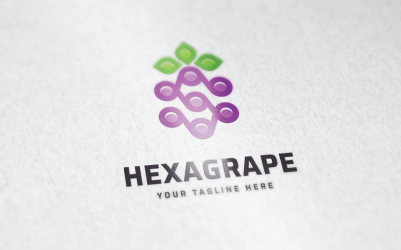 Hexagon Grape Logo or Grape Logo Logo Template