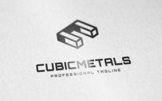 Letter C logo or Cubic Metal Logo