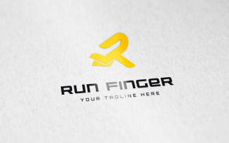Letter R logo or Run Finger Logo