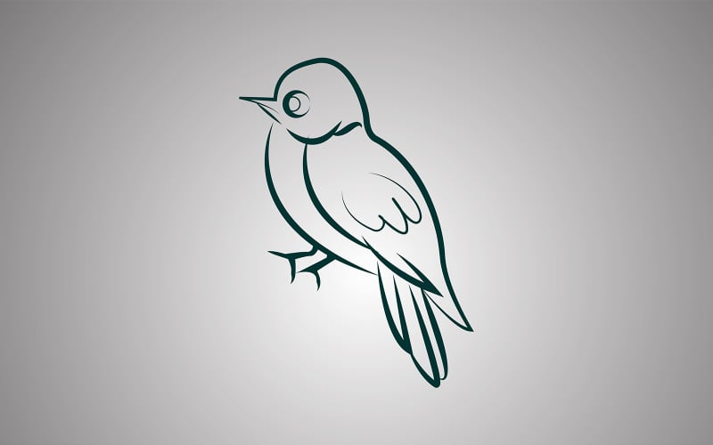 Minimal Bird Line Illustration Vector Ready To Use Design Logo Template