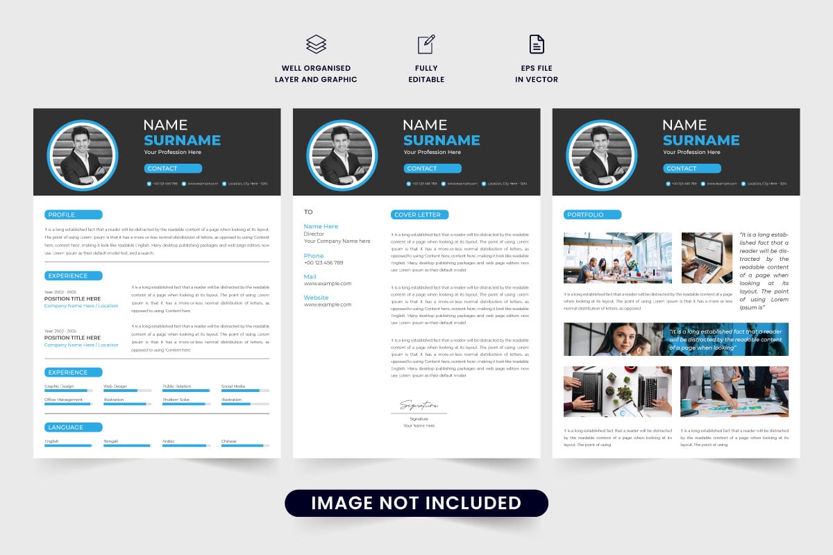 Kit Graphique #325208 Resume Template Divers Modles Web - Logo template Preview