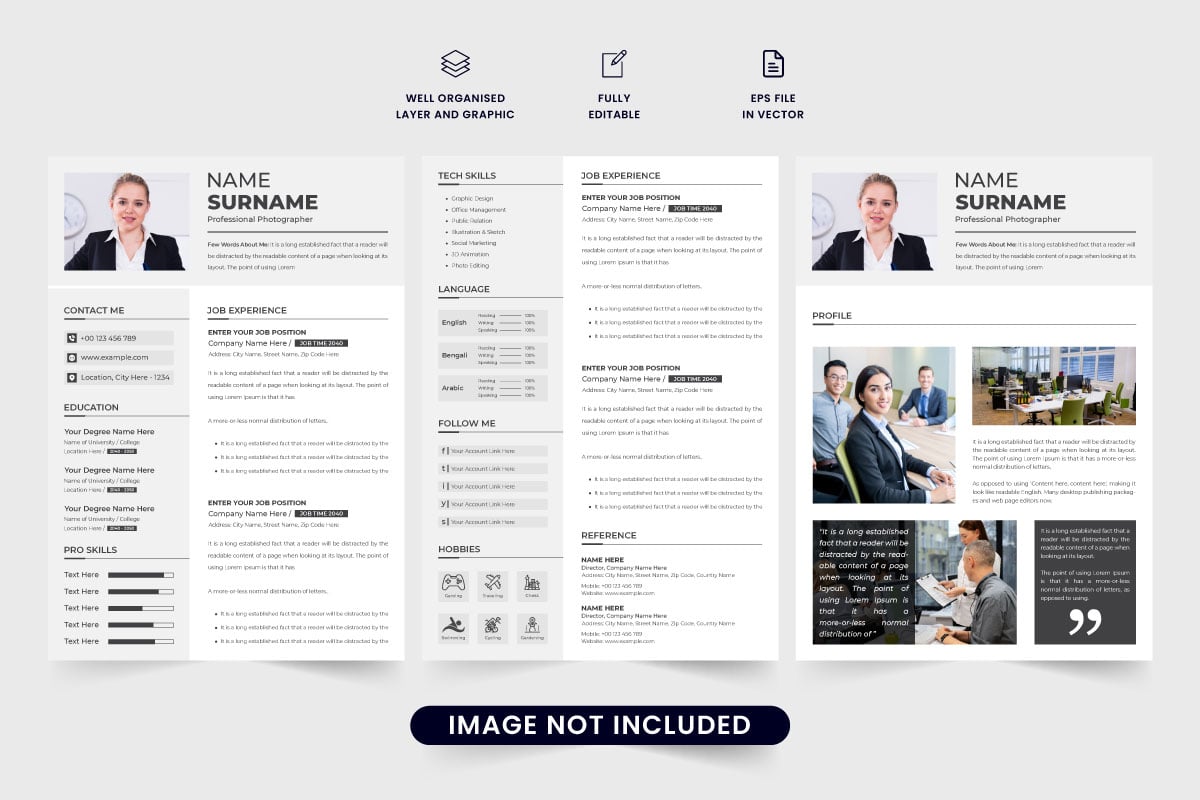 Kit Graphique #325212 Resume Template Divers Modles Web - Logo template Preview