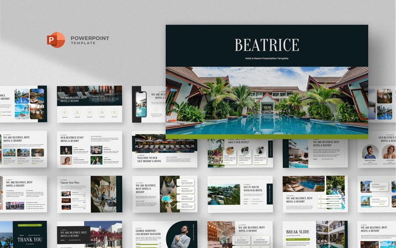 Beatrice - Hotel & Resort Powerpoint Template PowerPoint Template