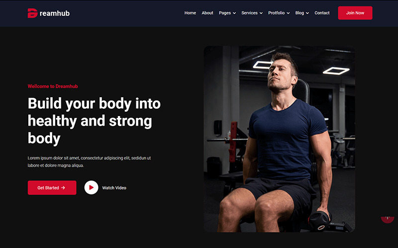 DreamHub Personal Trainer And Fitness GYM HTML5 Template Website Template