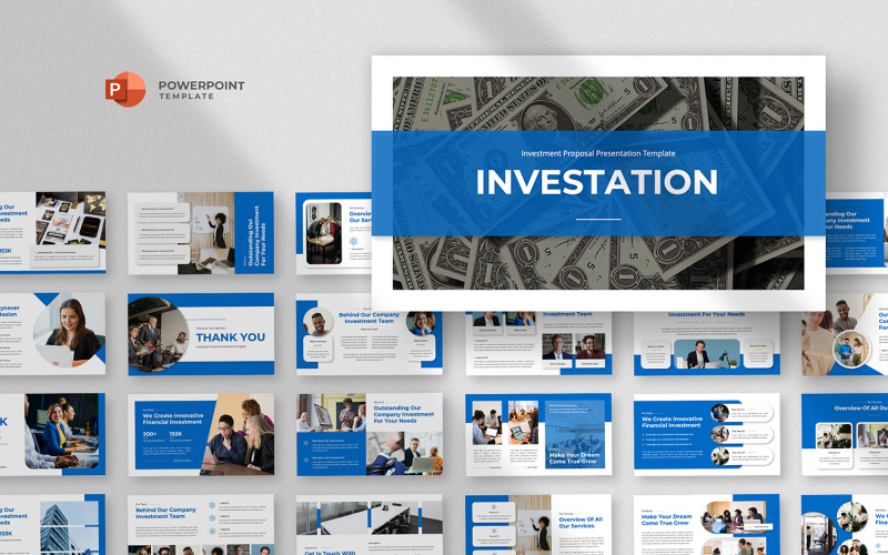 Investasion - Financial Company Powerpoint Template PowerPoint Template