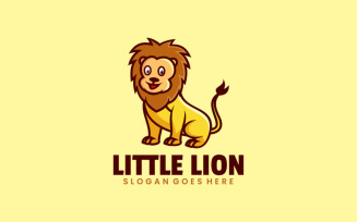 Little Lion Mascot Cartoon Logo Style
