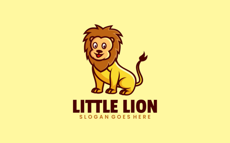 Little Lion Mascot Cartoon Logo Style Logo Template