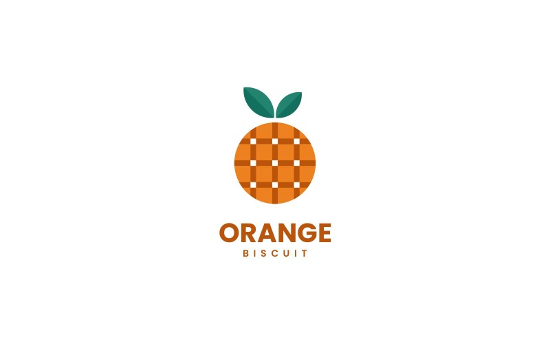 Orange Biscuit Simple Logo Logo Template