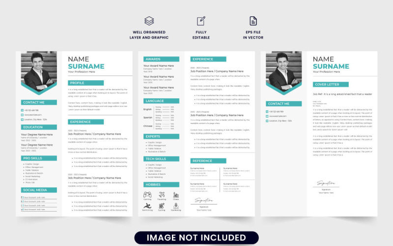 Professional Resume and Cover Letter Vector Resume Template