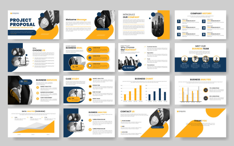 Business presentation slides template design minimalist business idea template design Illustration