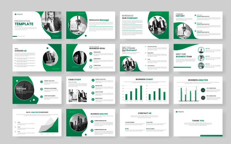 Business presentation slides template design minimalist business layout template design Illustration