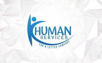 K Letter Logo Design For human Services - Brand Identity