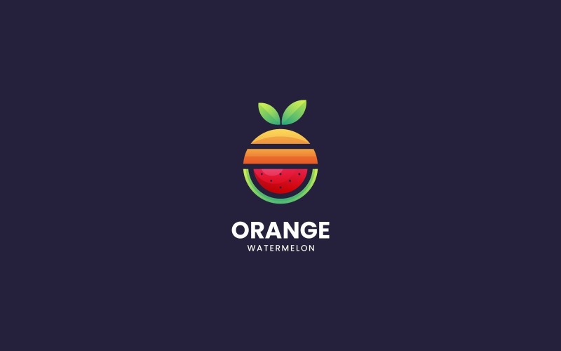 Orange Watermelon Gradient Logo Logo Template