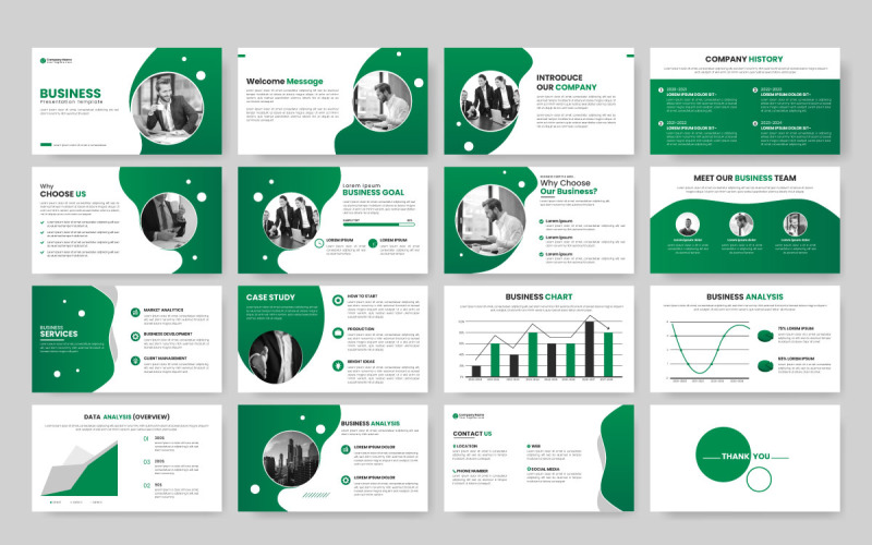 Vector business presentation slides template design minimalist business template design Illustration