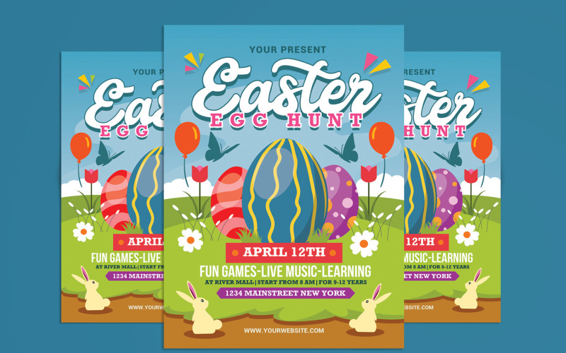 Easter Egg Hunt Flyer Poster Template 1 Corporate Identity
