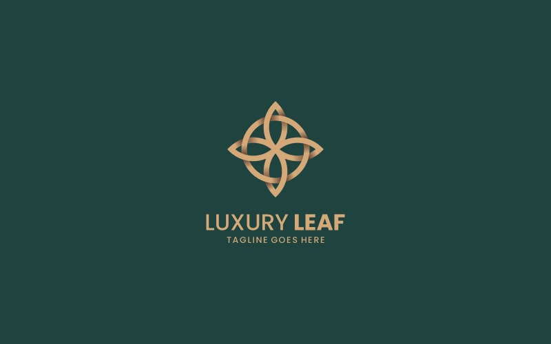 Luxury Leaf Line Art Logo Logo Template