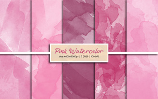 Pink watercolor digital paper and Paint splatter texture background. Splashes Watercolor Background