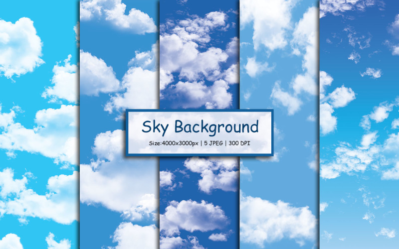 Realistic blue sky and white cloud texture background Background