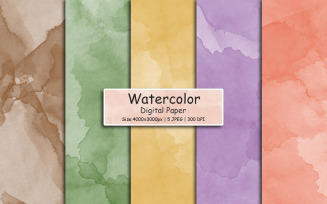 Watercolor splash digital paper, colorful paint splatter texture background
