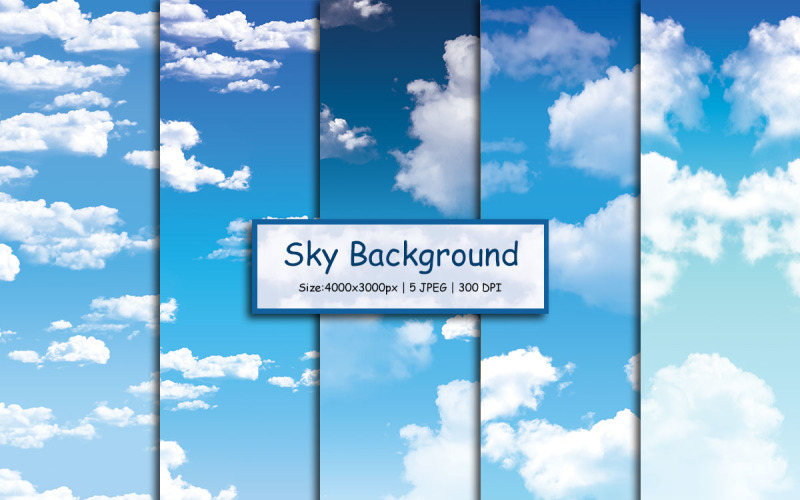 White clouds blue sky background Background