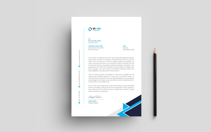 Company Letterhead Template Flat Color Corporate Identity