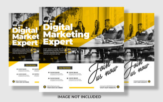 Digital Marketing Expert Yellow White Social Media Post
