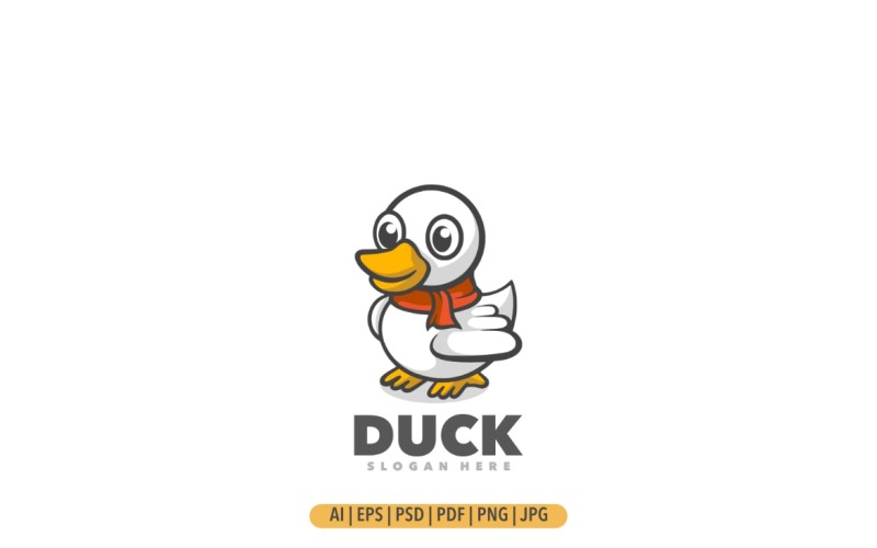 Duck funny cartoon mascot logo template Logo Template