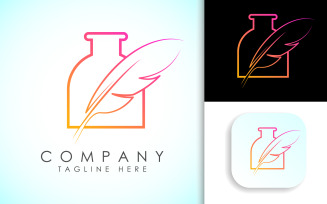 Feather logo design vector template2