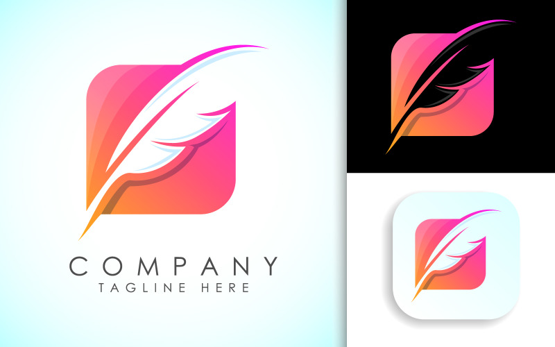 Feather logo design vector template Logo Template