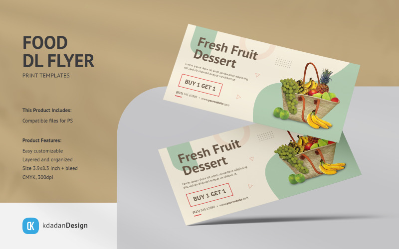 Food DL Flyer PSD Templates Vol 025 Corporate Identity