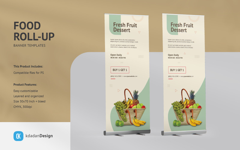 Food Roll Up Banner Vol 03 Corporate Identity