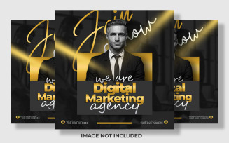 Gold And Black Digital Marketing Agency Social Media Post