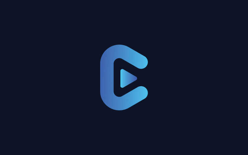 letter C Logo, Play Button, Online Video Streaming Logo Logo Template