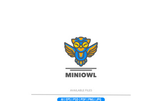 Mini owl cute logo template
