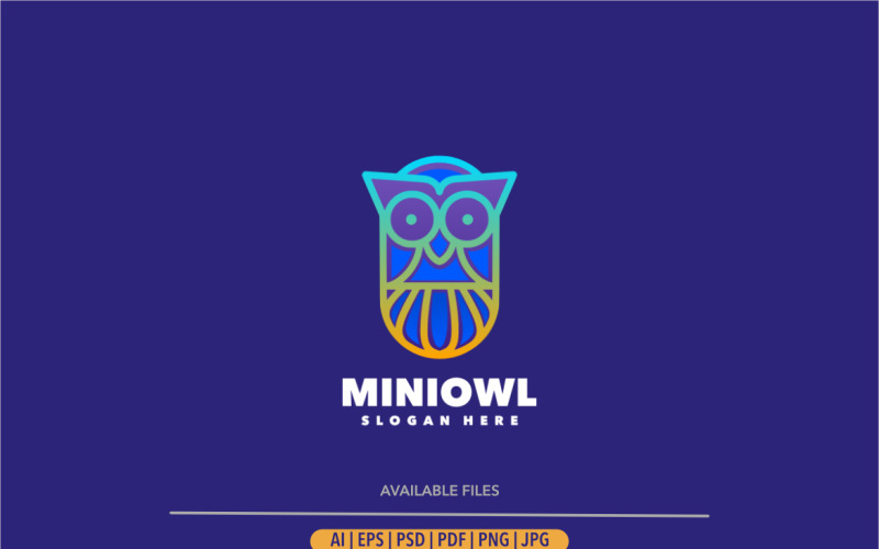 Owl line gradient colorful logo template Logo Template