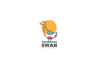 Swan cute simple logo template